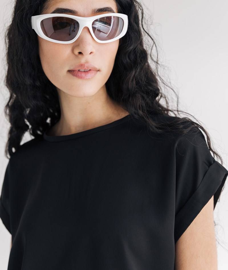 Kauf Dich Glücklich VILA VIEllette Satin T-Shirt Schwarz