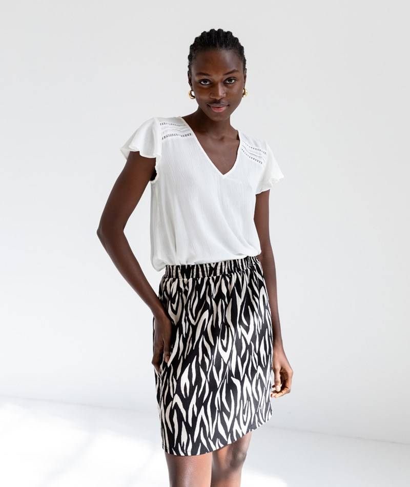 Kauf Dich Glücklich VILA VIMesa Tape T-Shirt Bluse Weiü