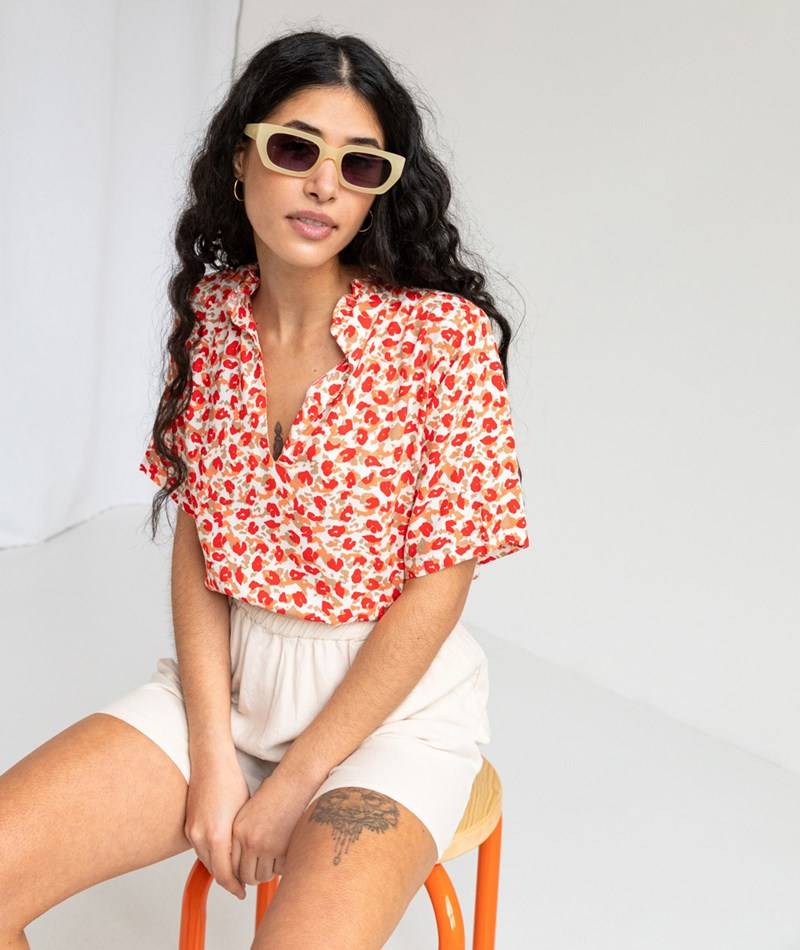 Kauf Dich Glücklich VILA VIPova Val V-Neck Bluse geblümt