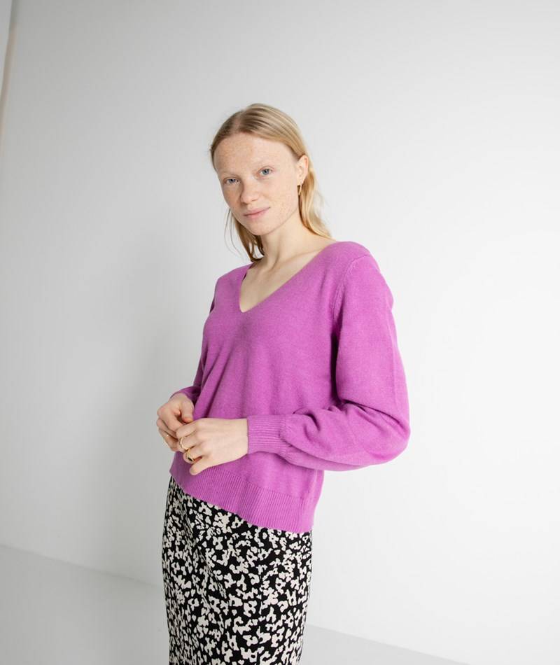 Kauf Dich Glücklich VILA VIRil Rev V-Neck L/S Pullover Pink