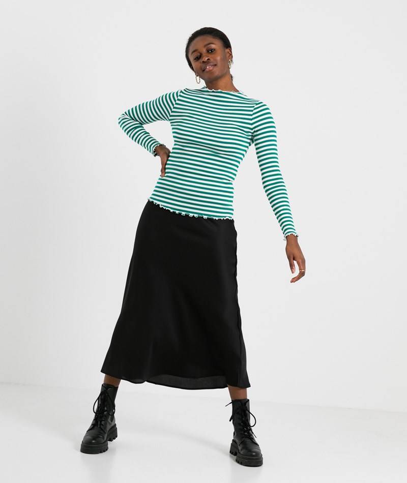 Kauf Dich Glücklich VILA VIStripe Funnel Neck Longsleeve gemustert