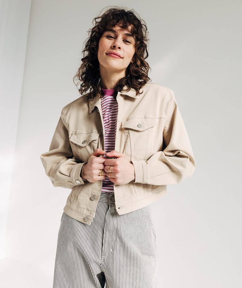 Kauf Dich Glücklich VILA VIWeylie Denim Jacke Beige