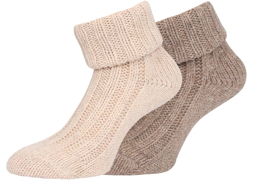 KB Socken Alpakasocken mit Umschlag dickgestrickt - 2 Paar