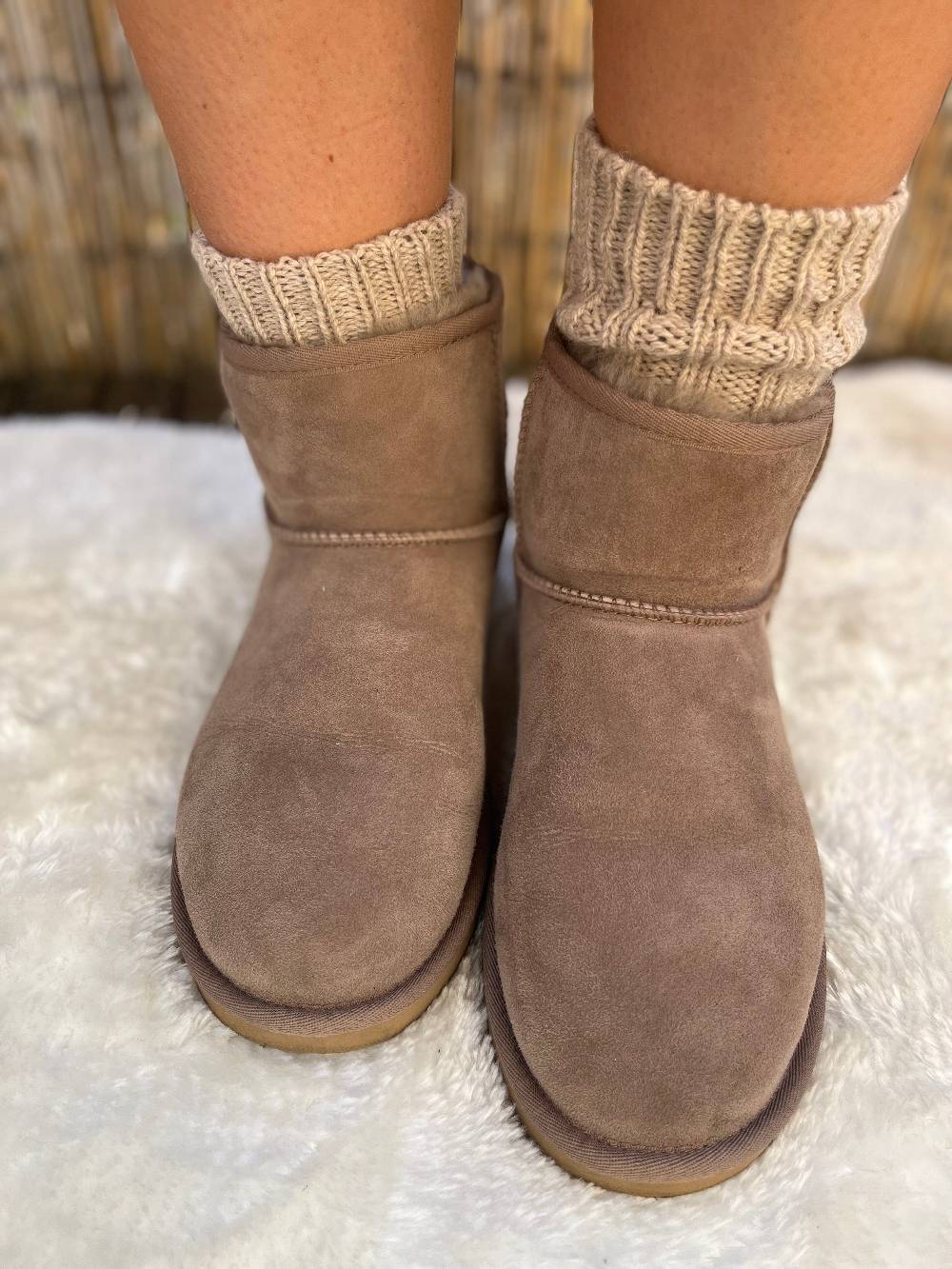 KB Socken Alpakasocken Mit Umschlag Dickgestrickt - 2 Paar