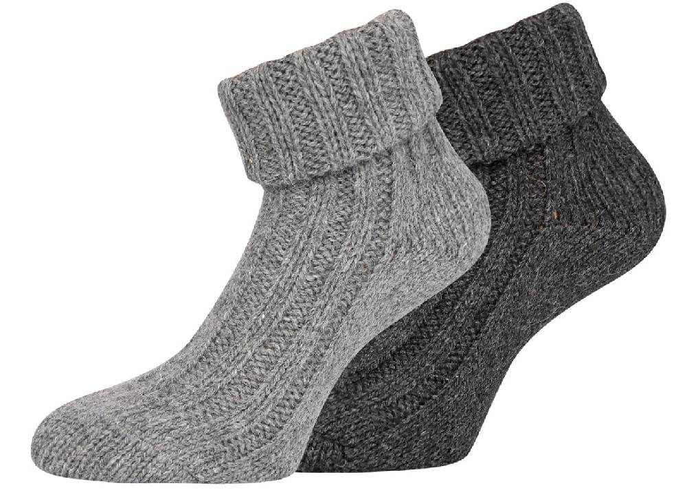 KB Socken Alpakasocken mit Umschlag dickgestrickt - 2 Paar