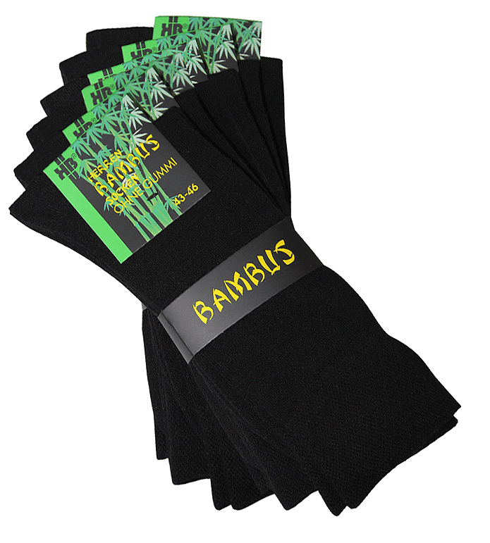 KB Socken Damen Bambussocken Socken Schwarz Ohne Gummi - 6 Paar