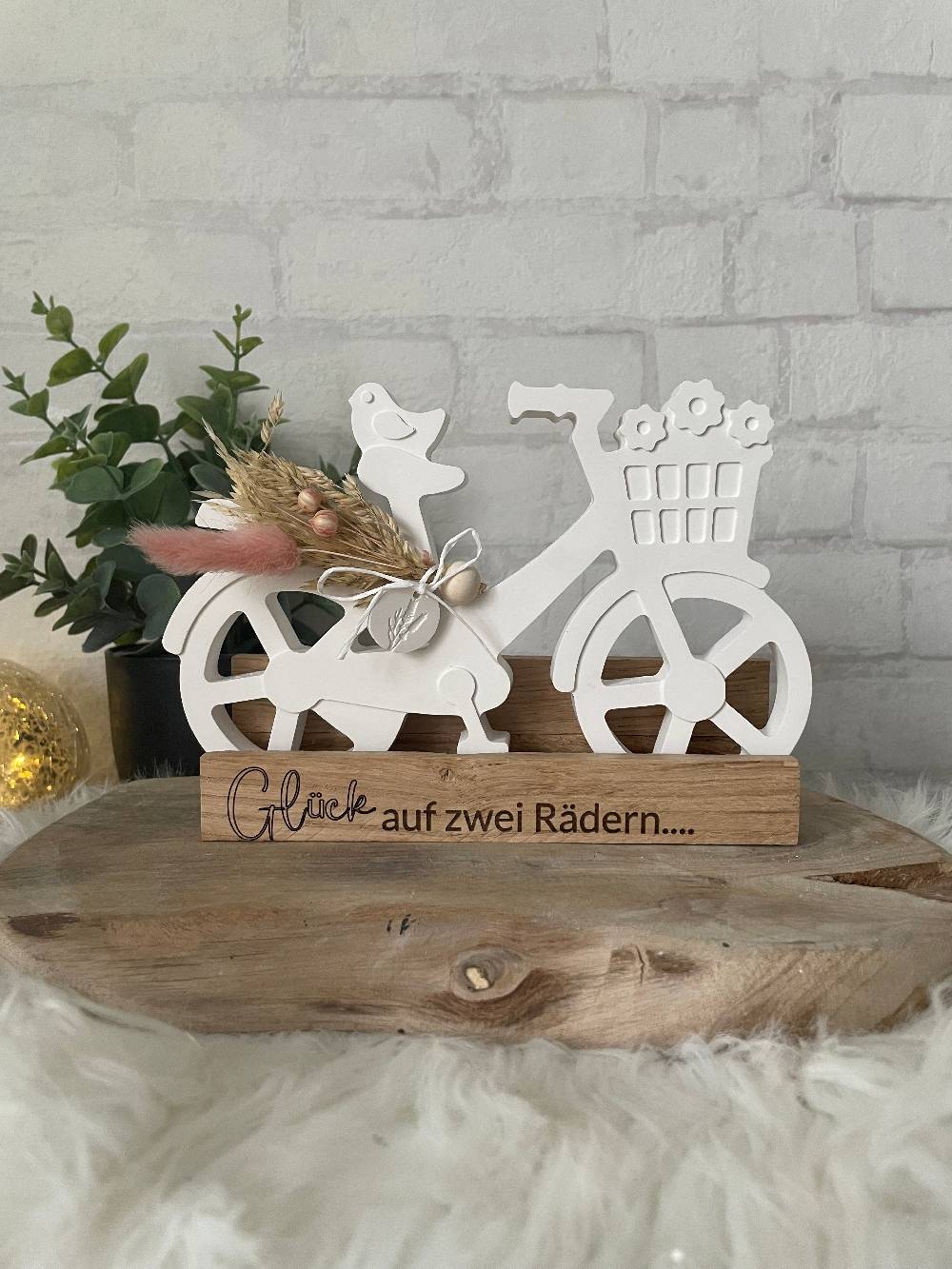 KB Socken Dekofahrrad, Dekoelement, Klötzchen, Gravur, Blumenfahrrad, Dekoratives Fahrrad Aus Keraflott, Holztablett Mit Spruch, Geschenkidee