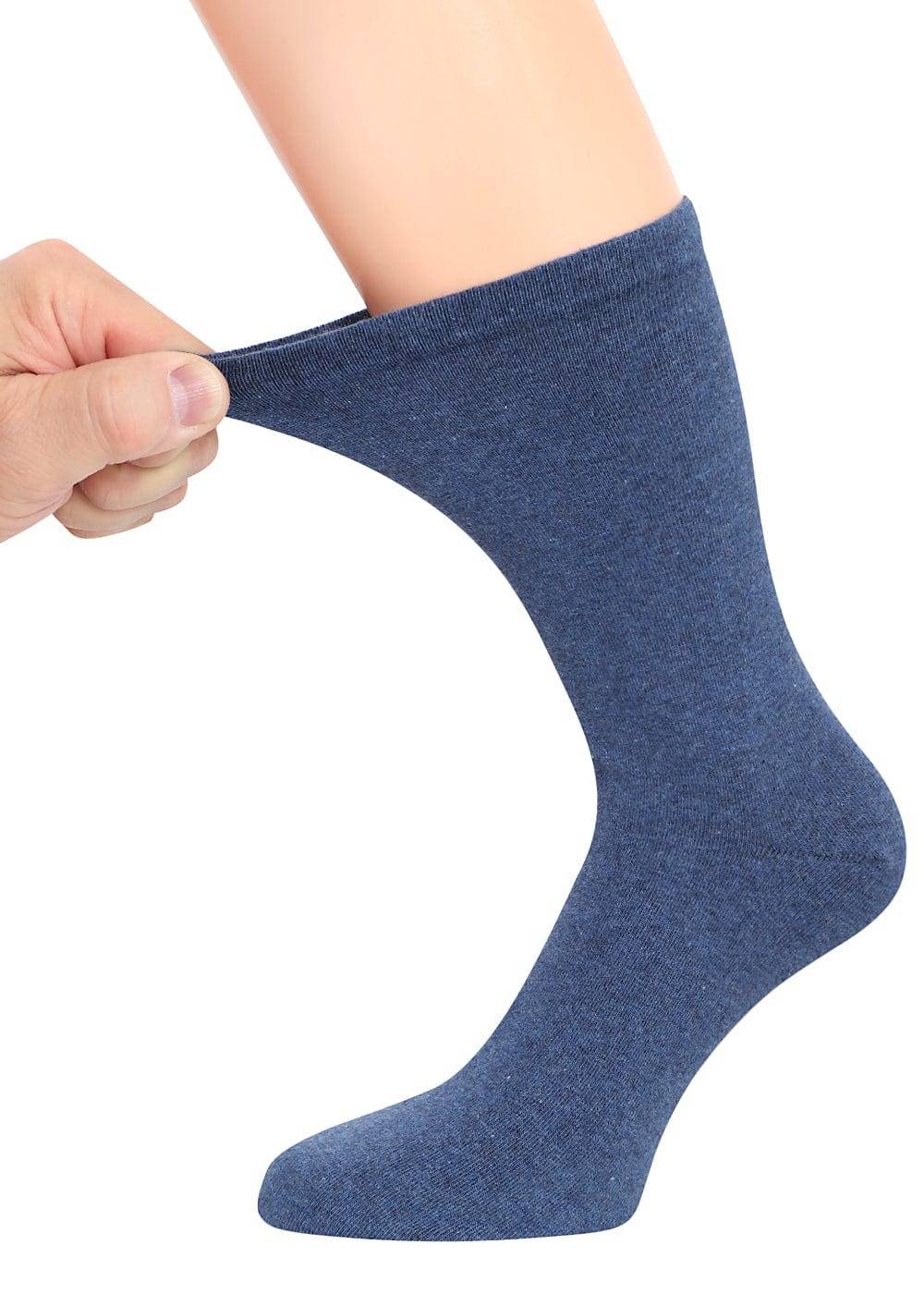 KB Socken Diabetikersocken Extra Weit Dehnbar - Damen Herren - Blau 6 Paar