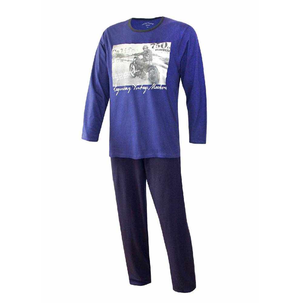 KB Socken Herren Schlafanzug lang blau - 100% Baumwolle