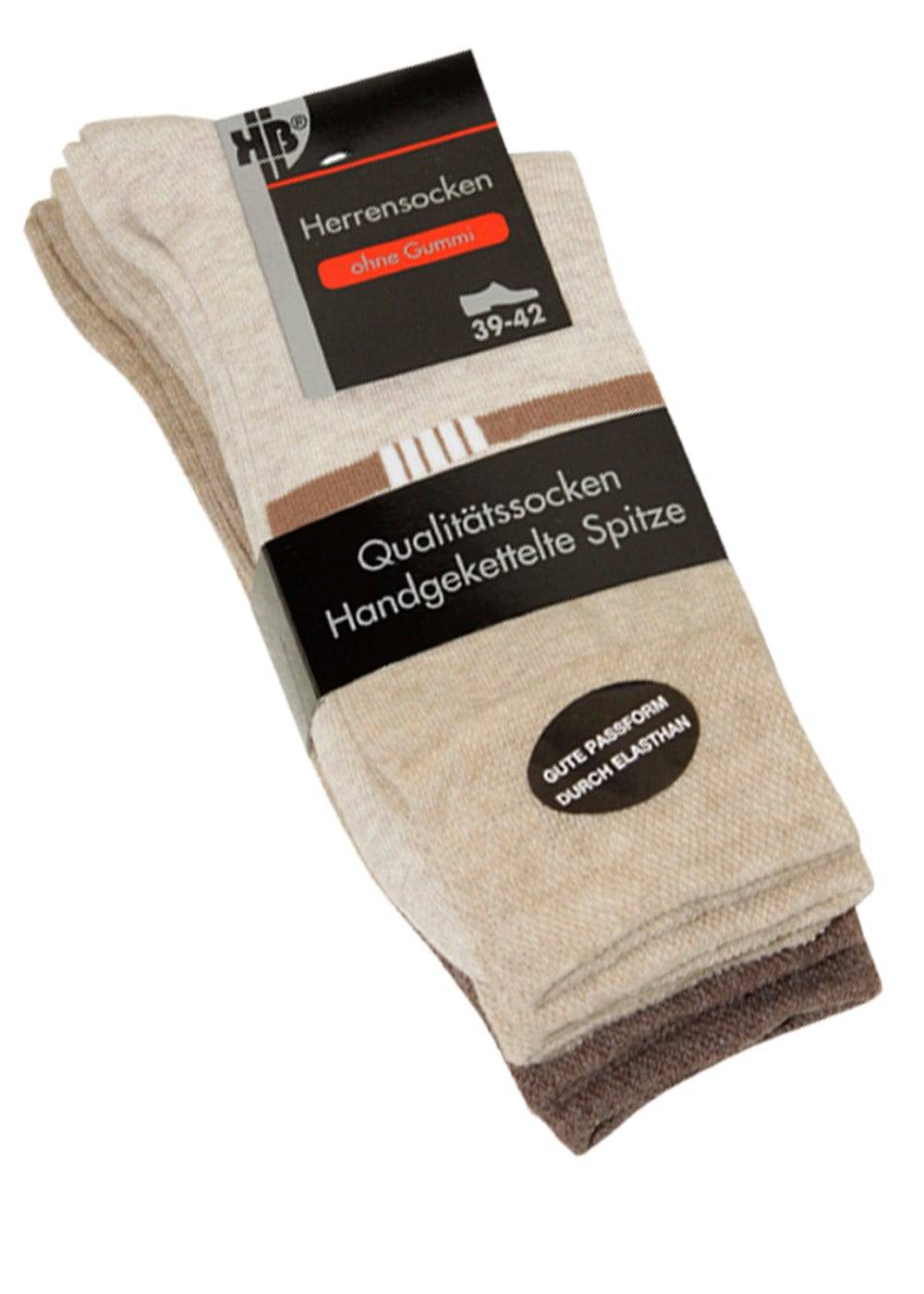 KB Socken Herrensocken Beige Mit Dezentem Motiv - 3 Paar