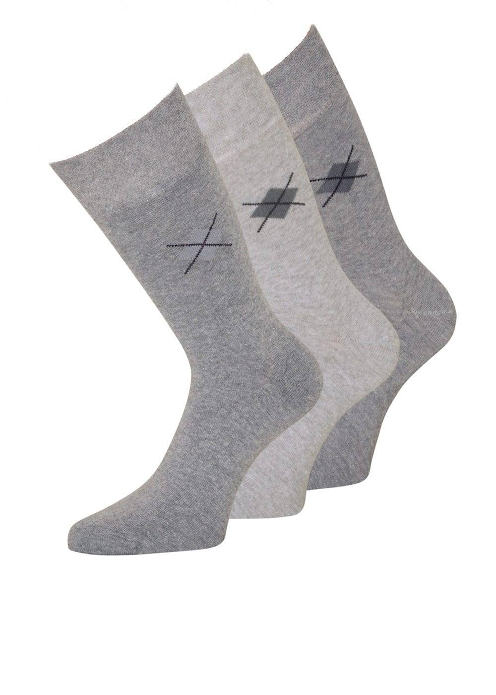 KB Socken Herrensocken mit dezentem Rauten Motiv - 3 Paar