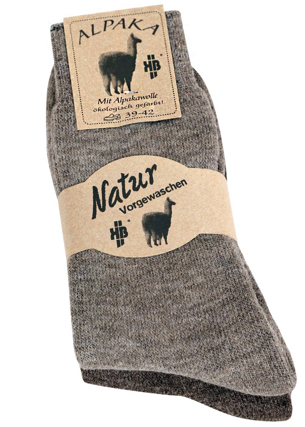 KB Socken Alpaka Thermosocken Braun - 2 Paar