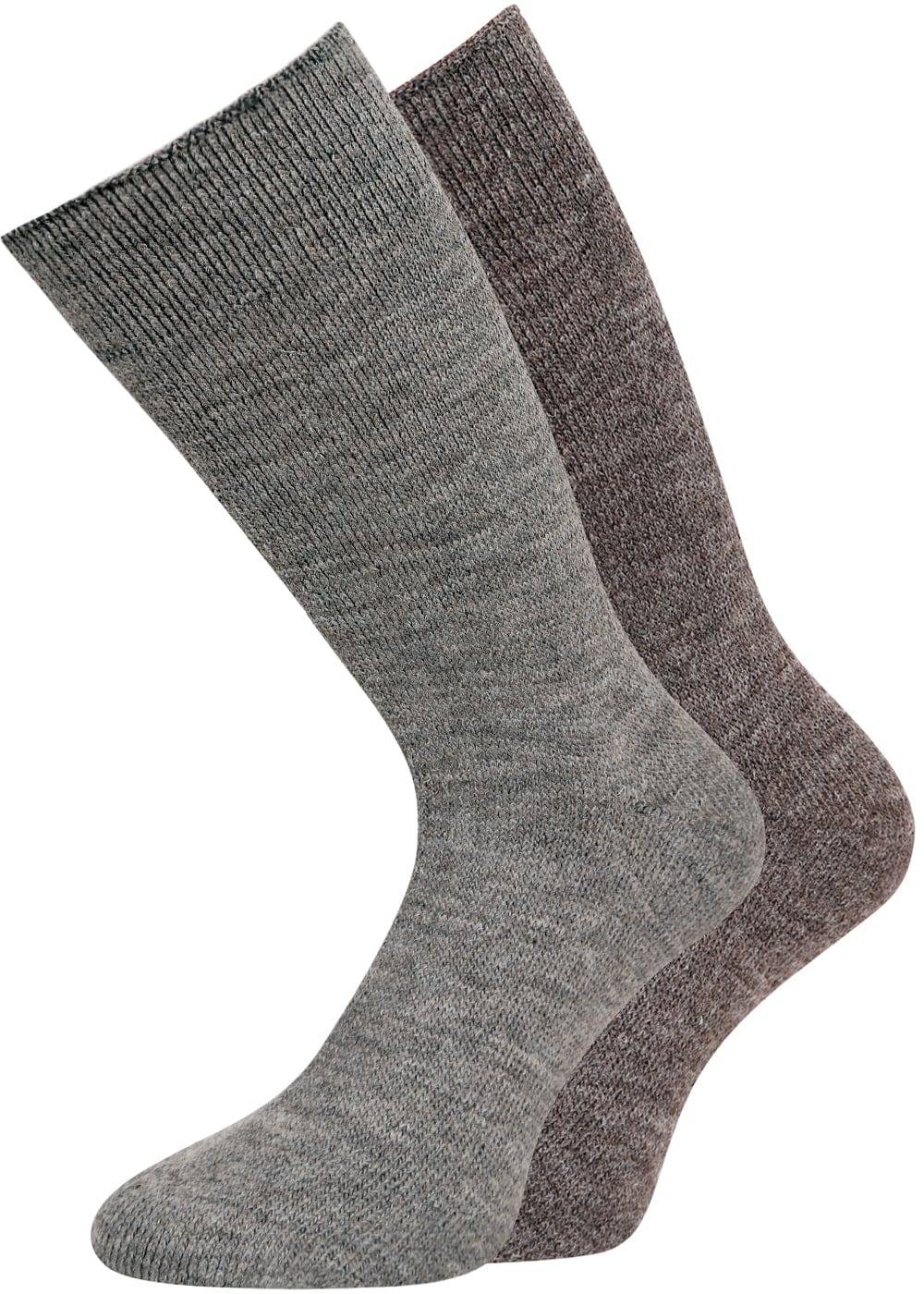 KB Socken Alpaka Thermosocken braun - 2 Paar
