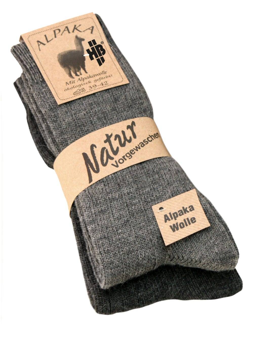 KB Socken Alpakasocken Feingestrickt Grau - 2 Paar