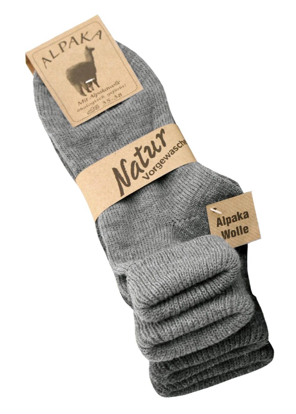 KB Socken Alpakasocken mit Umschlag grau - 2 Paar