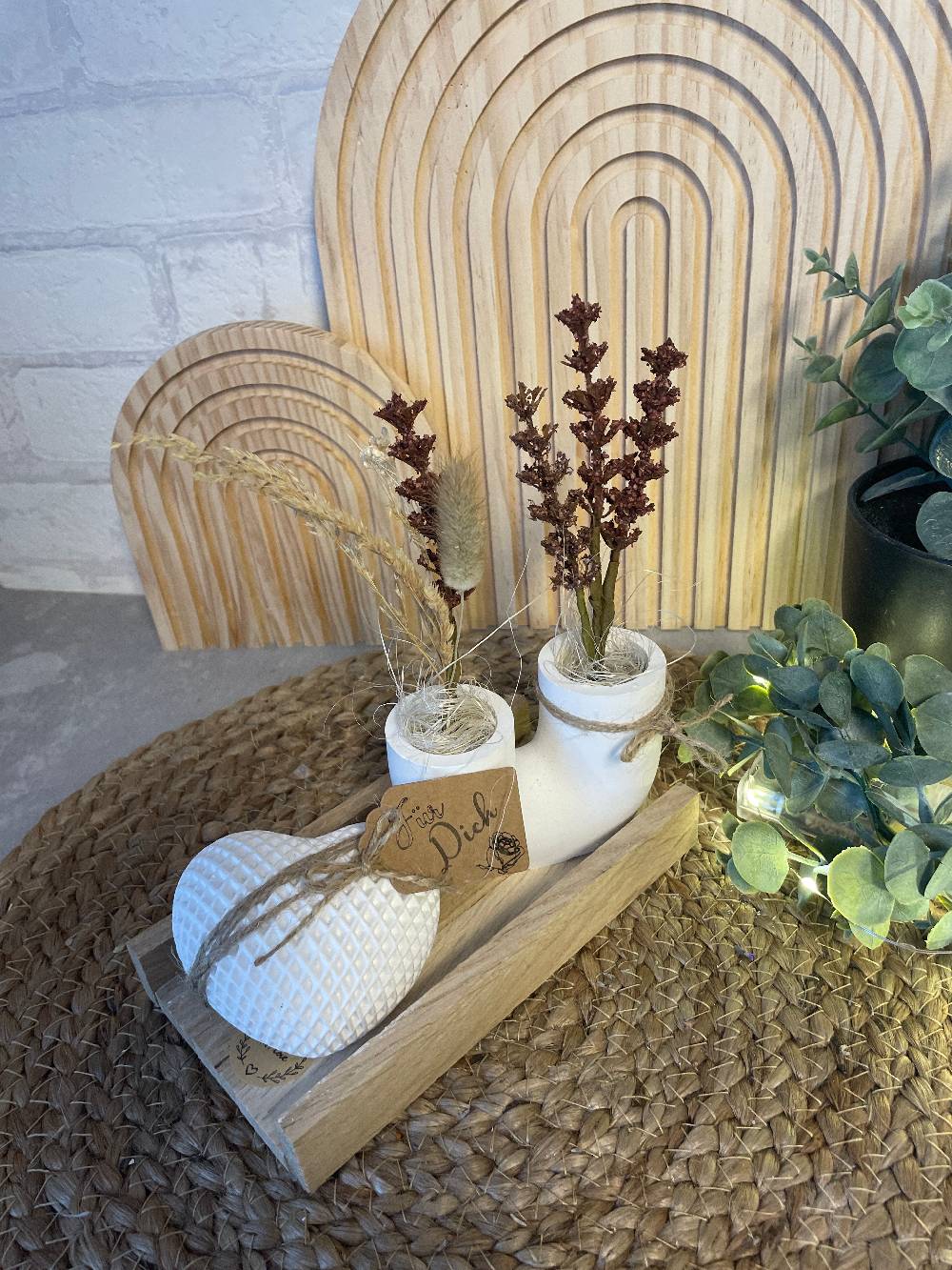 KB Socken Deko Herz Mit Vase Handmade