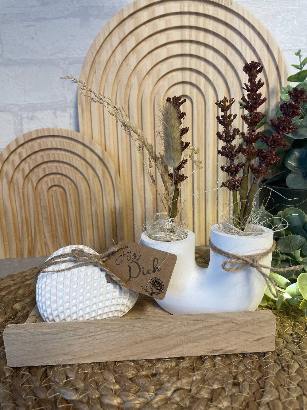 KB Socken Deko Herz Mit Vase Handmade