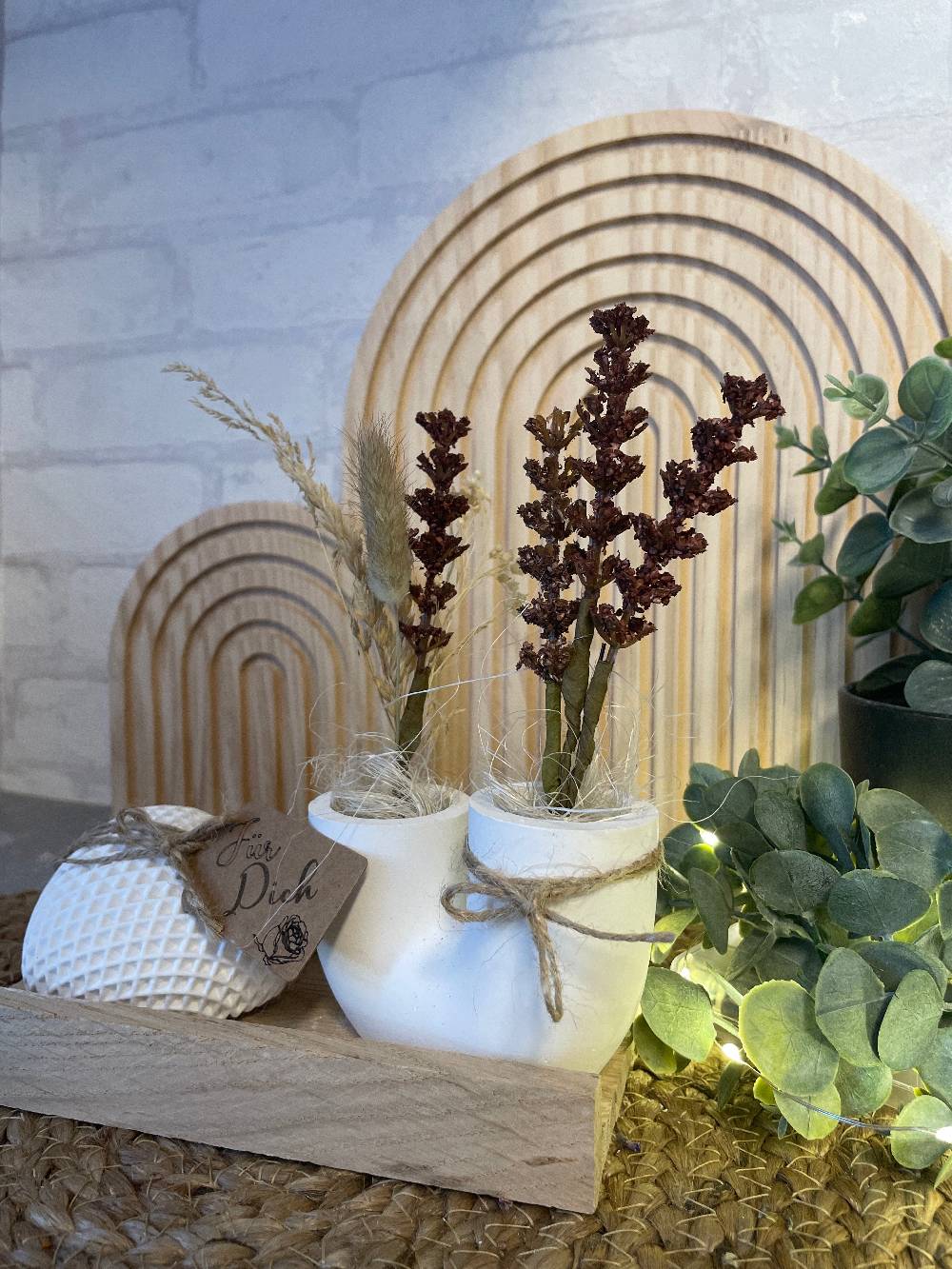 KB Socken Deko Herz Mit Vase Handmade