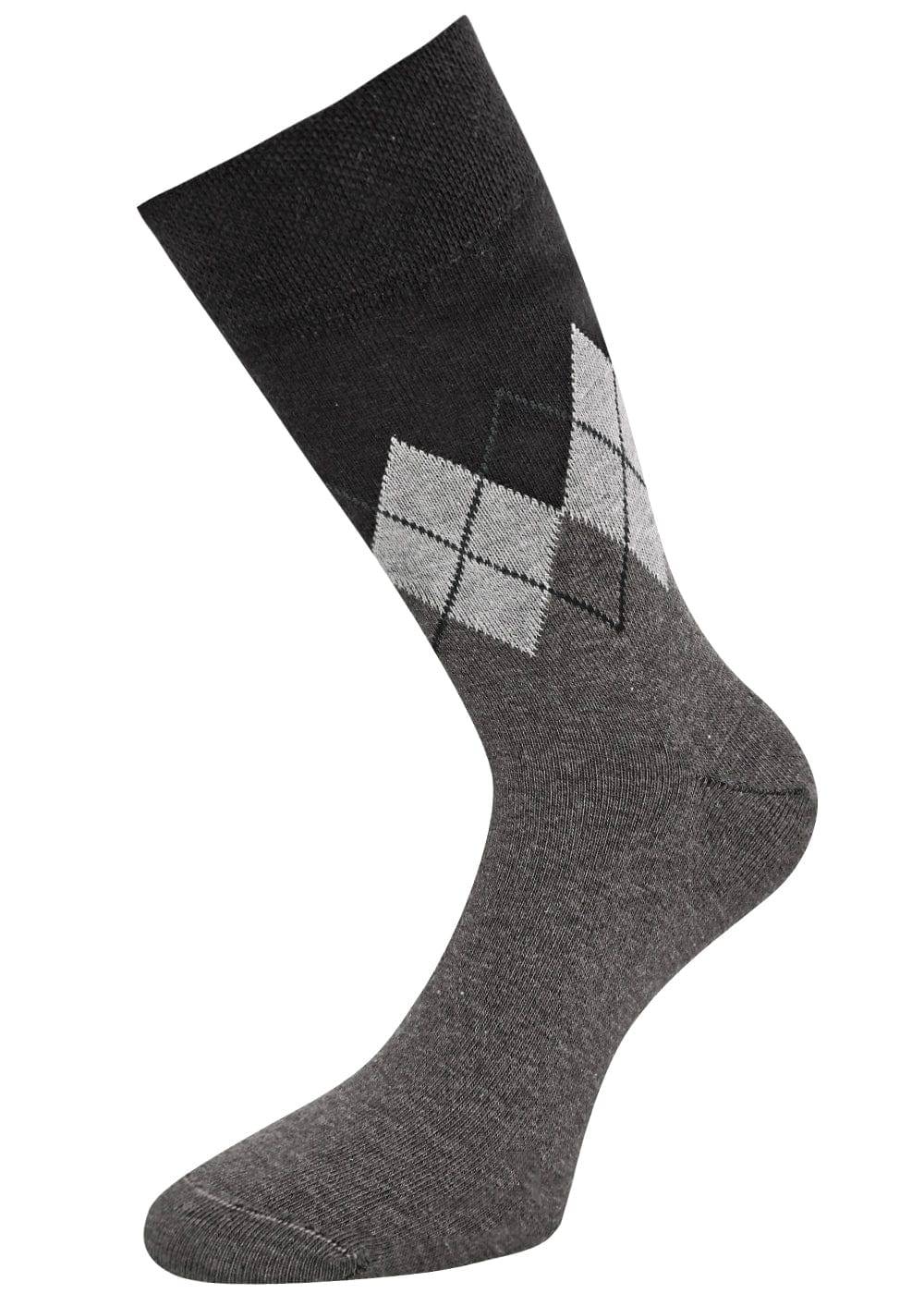 KB Socken Herrensocken Mit Rombenmotiv Grau - 3 Paar