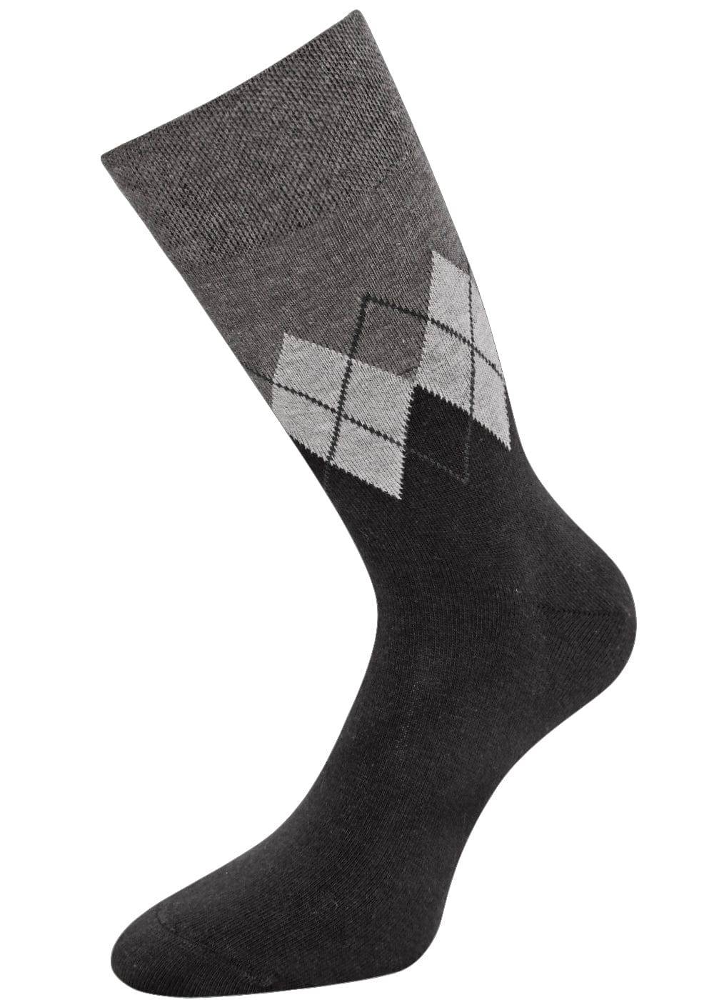 KB Socken Herrensocken Mit Rombenmotiv Grau - 3 Paar