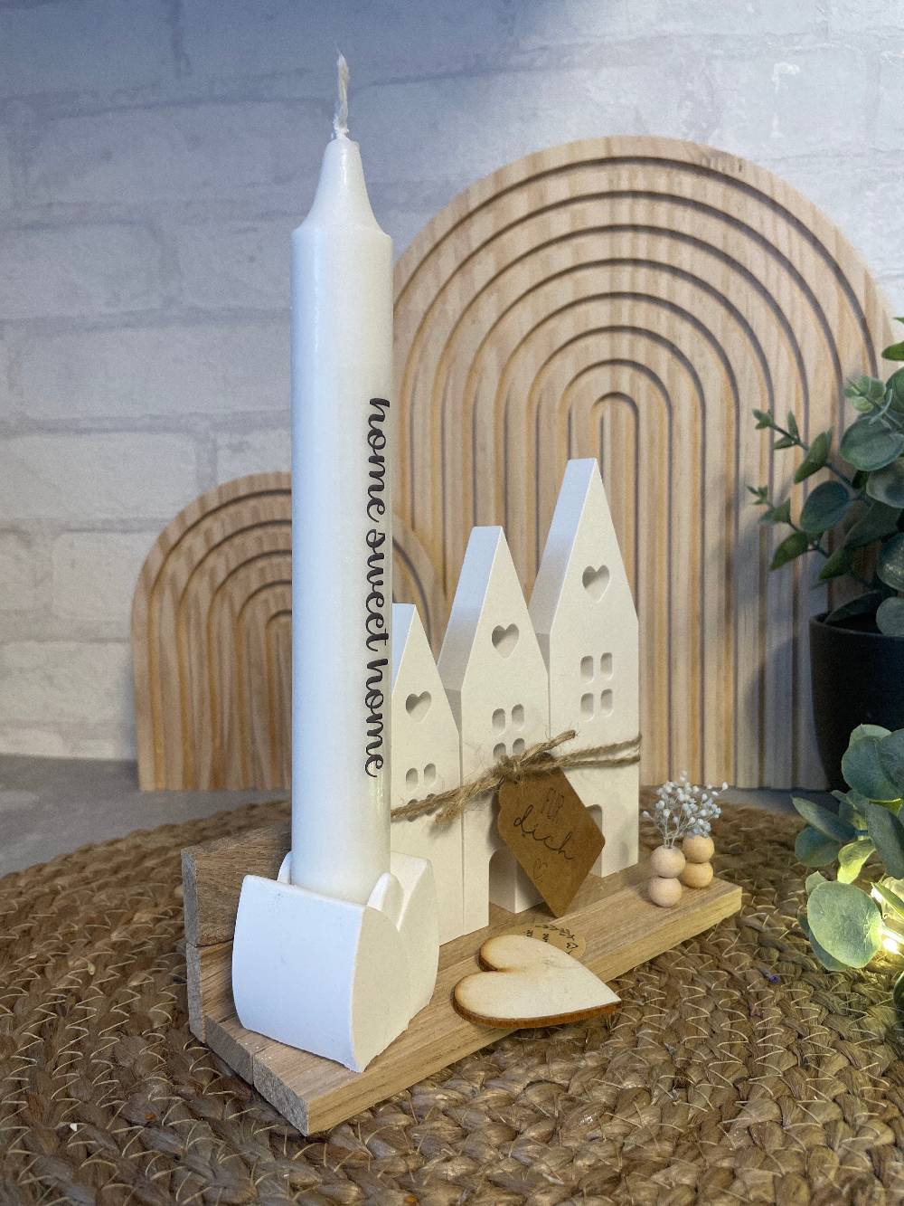 KB Socken Herz Häuser Mit Kerze