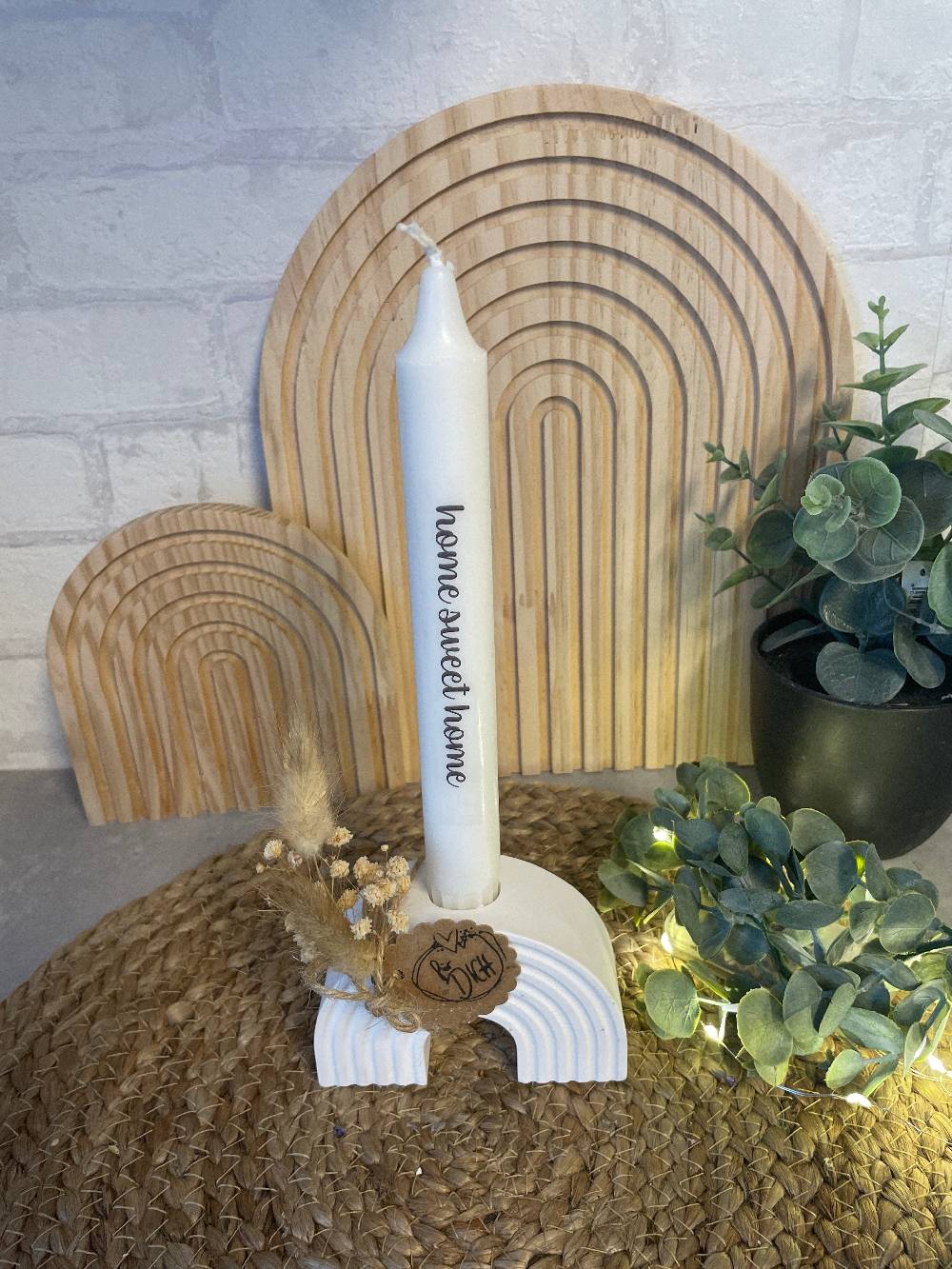 KB Socken Regenbogen Mit Kerze