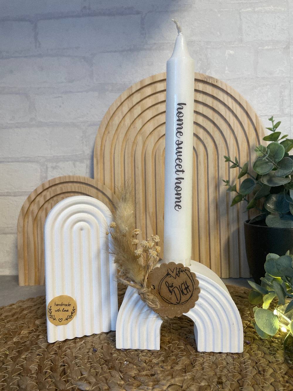 KB Socken Regenbogen mit Kerze