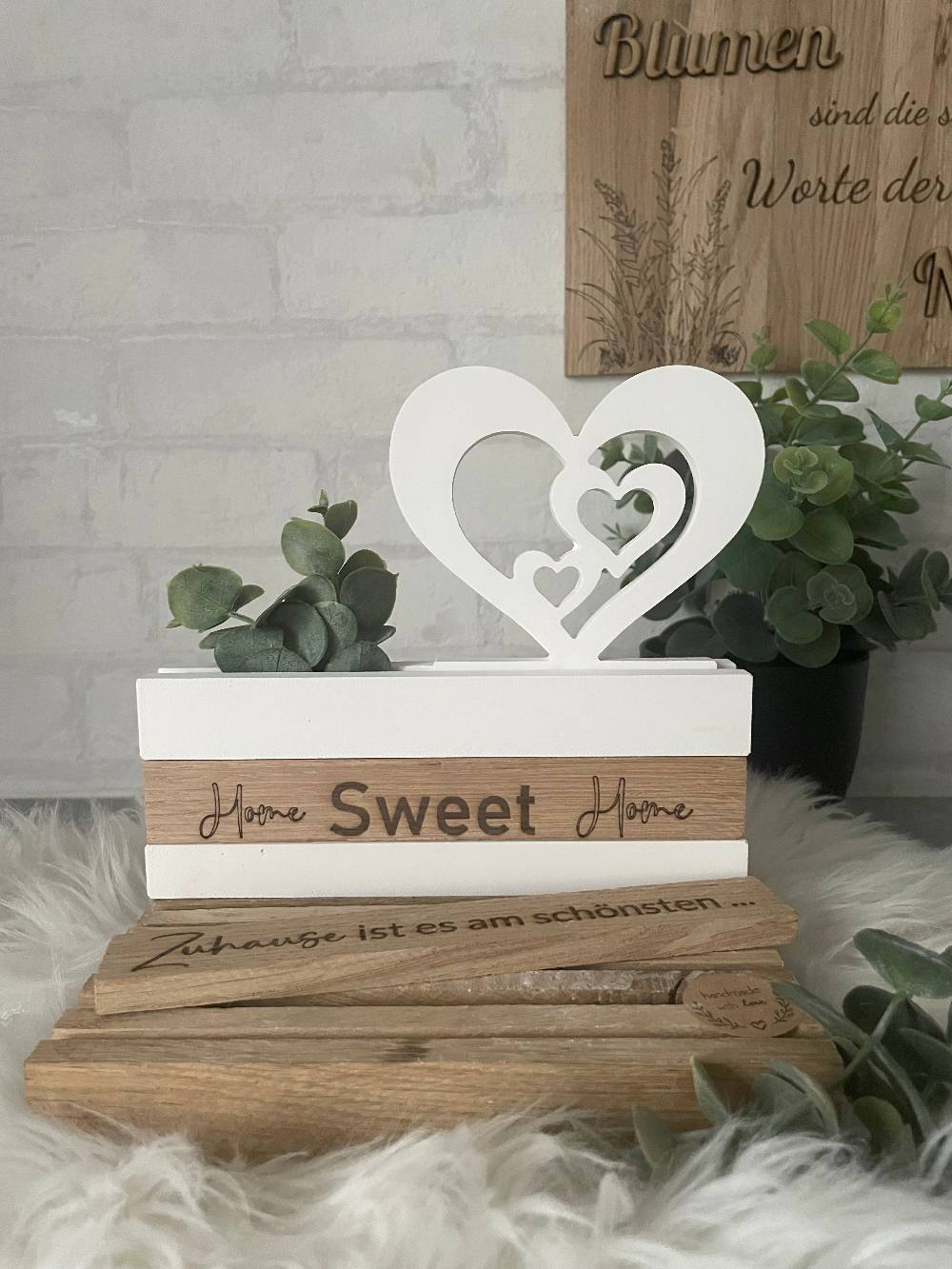 KB Socken Keraflott Einschieber mit Klötzchen – Variante, Sockelleiste für Einschieber , Wohndeko, Deko Aesthetic, Geschenke, Häuserloop, Herz, Haus
