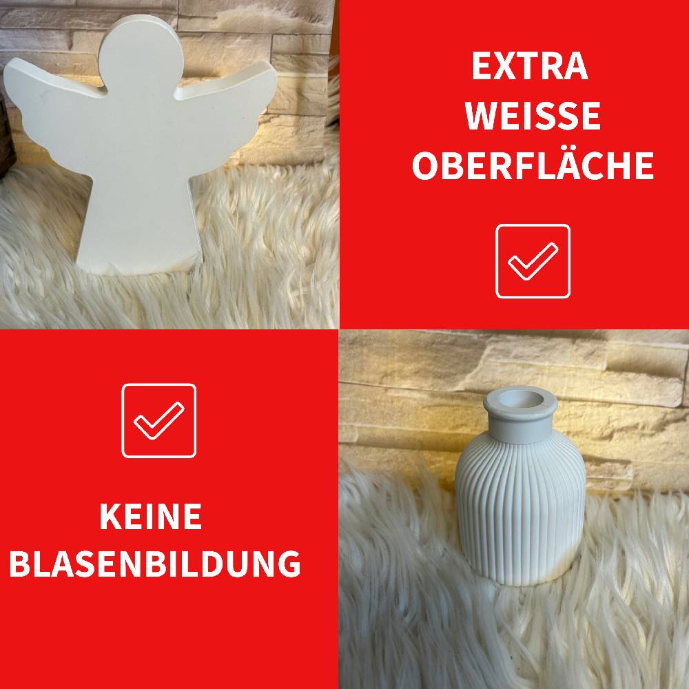 KB Socken KERAflott Reliefgießpulver Weiß 2 X 5 Kg Sack Mit Gipsbecher