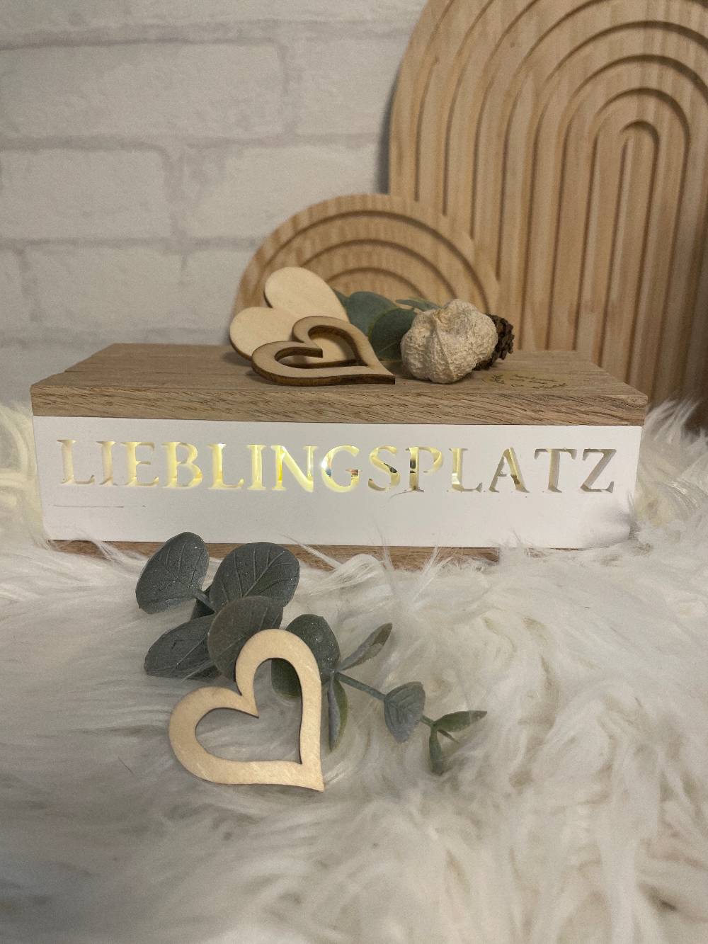 KB Socken Lichtbox Aus Holzklötzchen, Lieblingsplatz, Keraflott Deko Lichtleiste, Geschenk, Boho Deko, Keraflott Geschenkidee, Lightbox, Home Deko