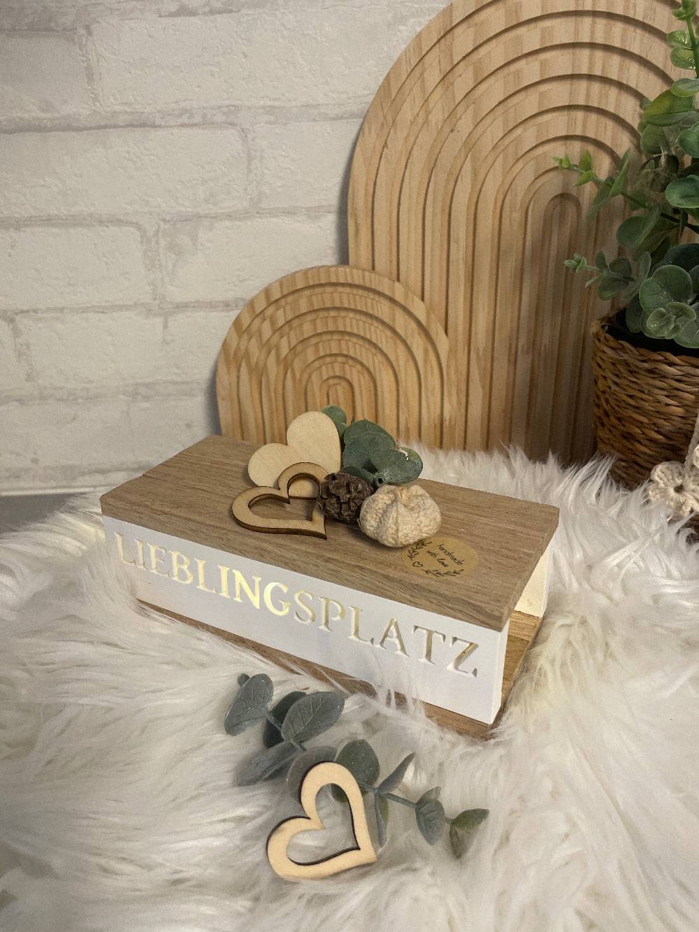 KB Socken Lichtbox Aus Holzklötzchen, Lieblingsplatz, Keraflott Deko Lichtleiste, Geschenk, Boho Deko, Keraflott Geschenkidee, Lightbox, Home Deko