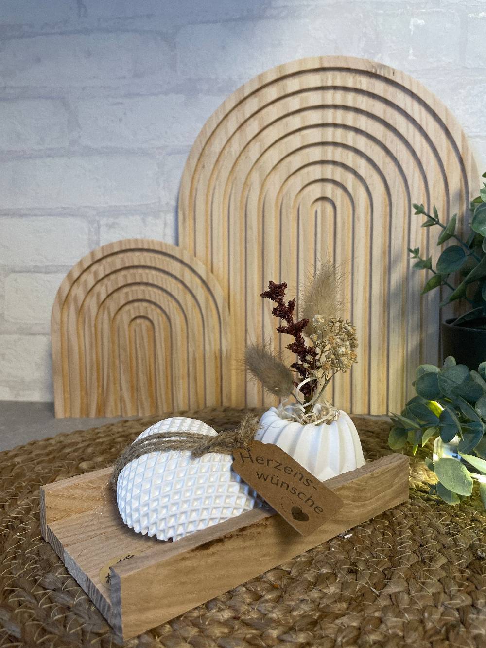 KB Socken Tablett Set mit Pustekuchen und Herz-Geschenk Set Damen Handmade