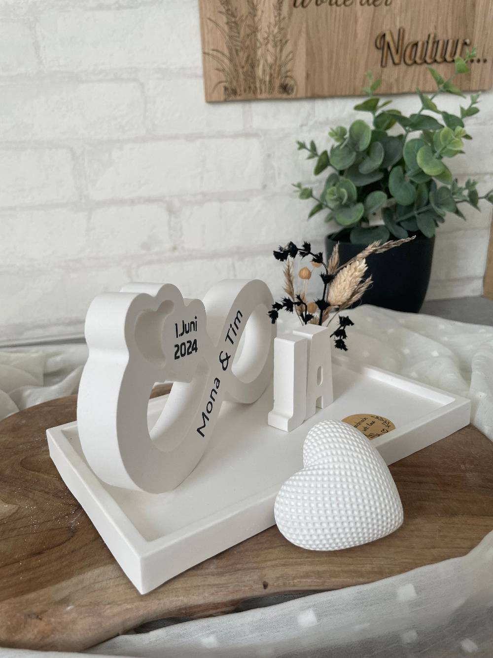 KB Socken Unendlichkeitszeichen, Endlosschleife Personalisiert Hochzeit, Jahrestag, , Verlobung,Pärchen, Goldene Hochzeit, Keraflott Tablett Set,Boho