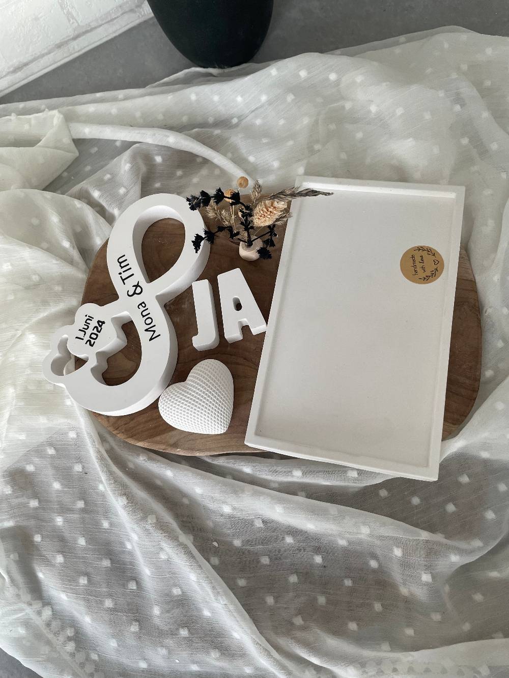 KB Socken Unendlichkeitszeichen, Endlosschleife Personalisiert Hochzeit, Jahrestag, , Verlobung,Pärchen, Goldene Hochzeit, Keraflott Tablett Set,Boho