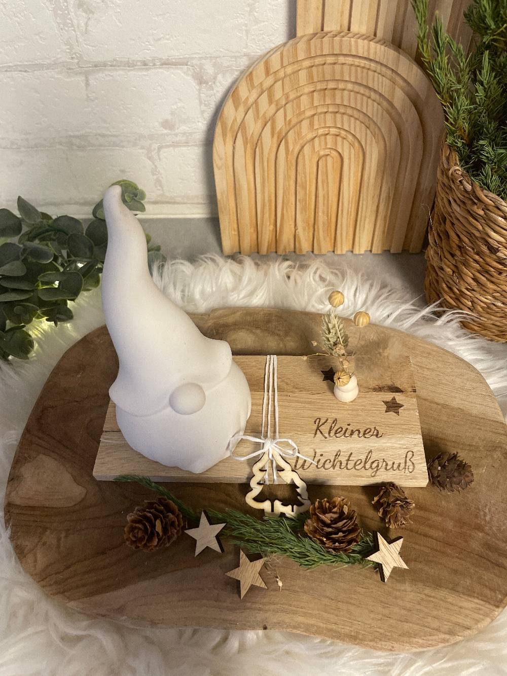 KB Socken Wichtel Geschenk Deko , Wichtelgruss, Geschenkidee, Weihnachten, Advents Deko, Weihnachtsgeschenk Frau, Reliefgiesspulver, Wichtelgeschenk