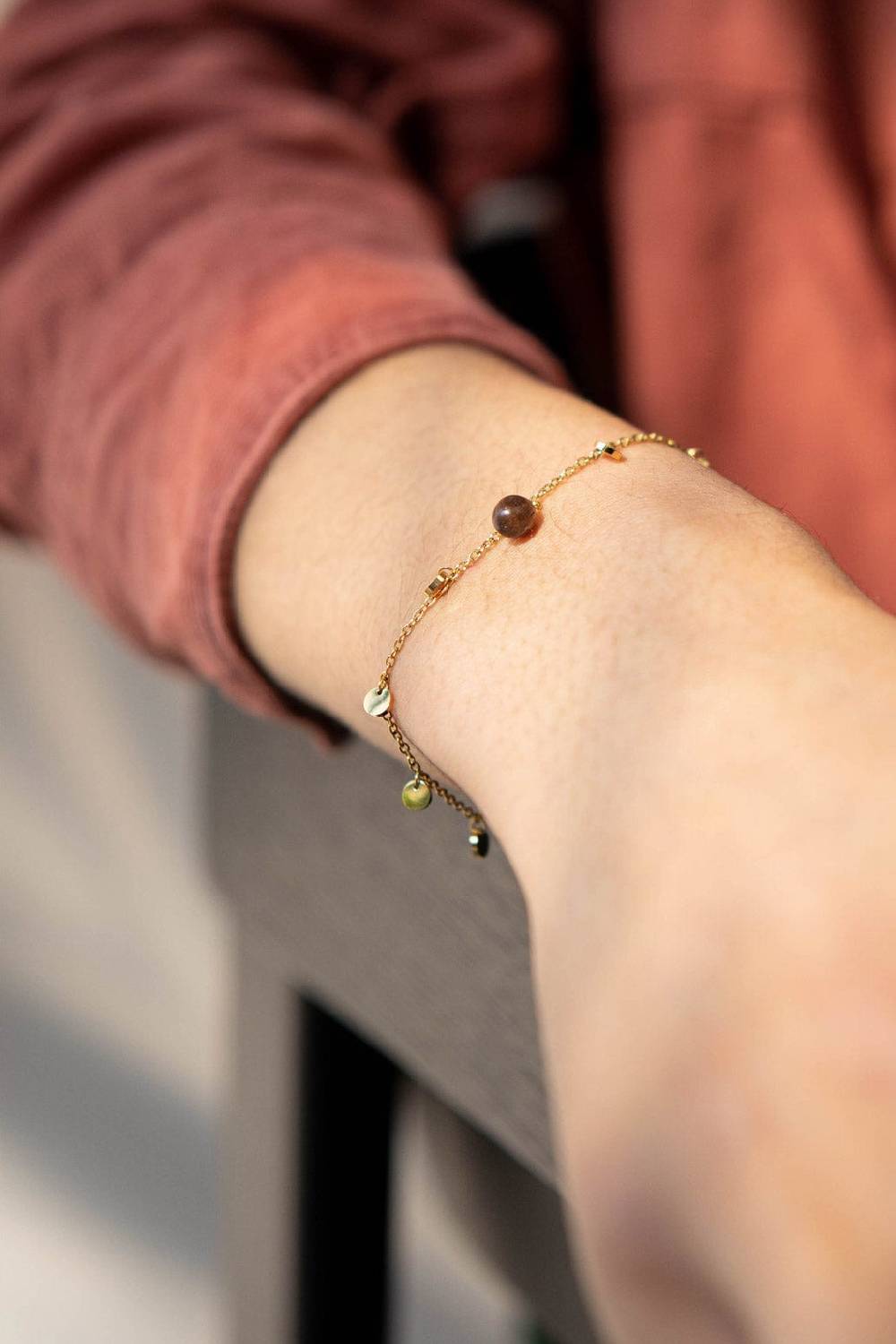 Kerbholz PEARL BRACELET Walnuss