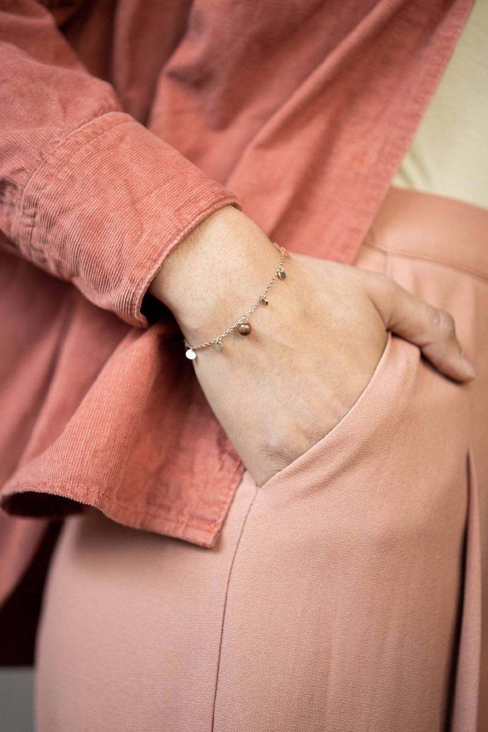 Kerbholz PEARL BRACELET Walnuss