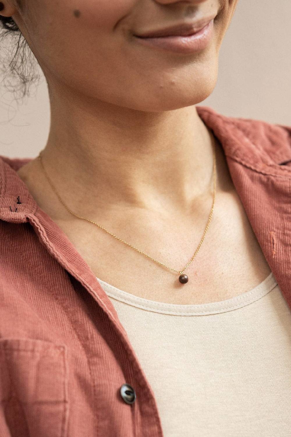 Kerbholz PEARL NECKLACE Walnuss