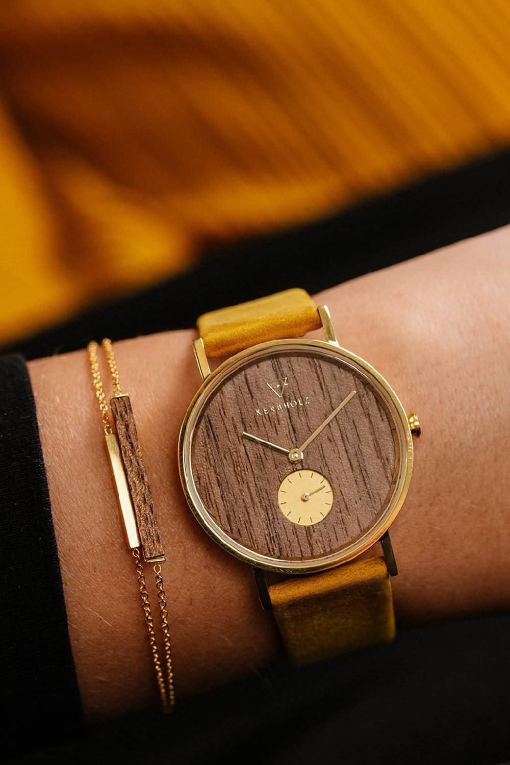 Kerbholz RECTANGLE BRACELET Rosenholz