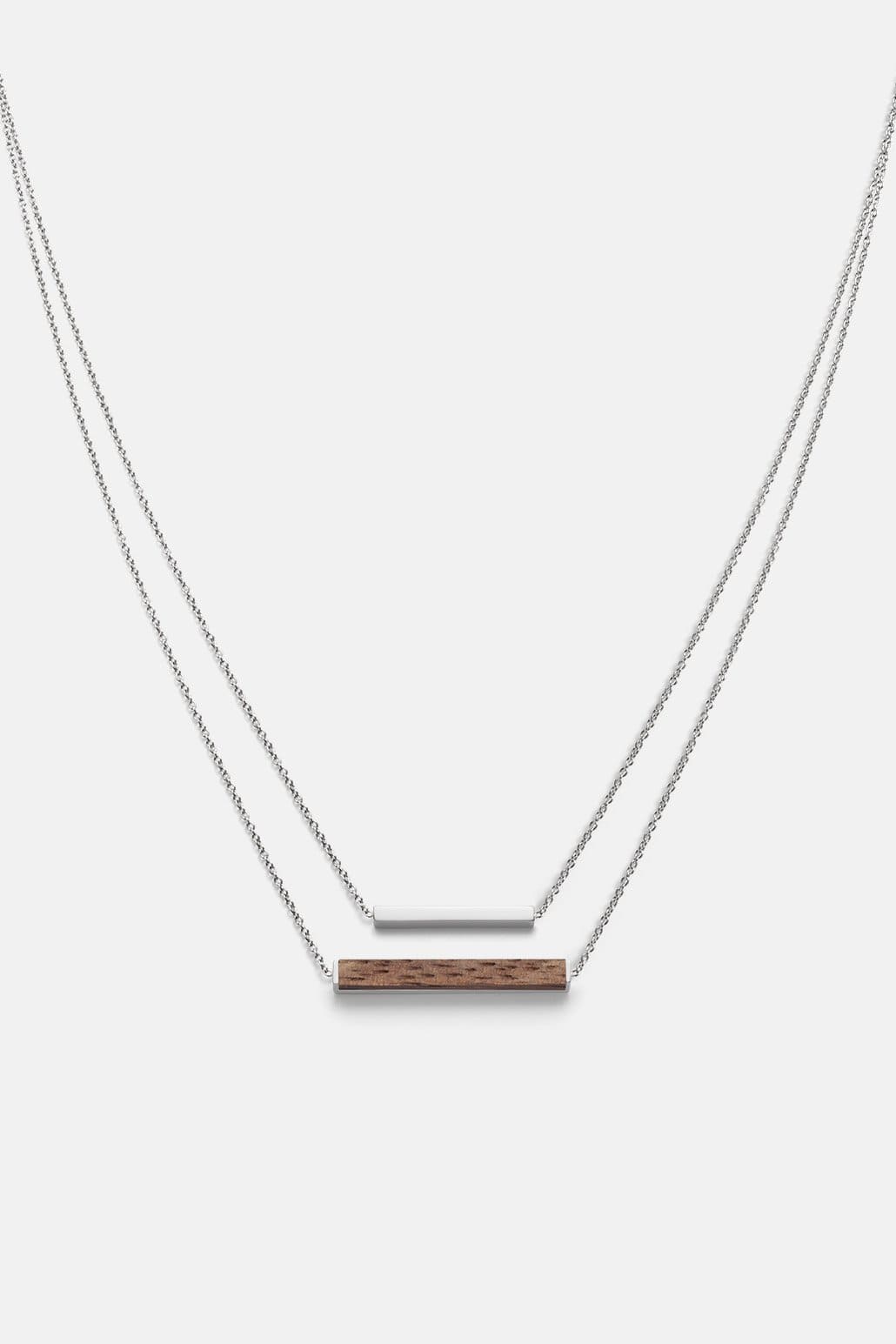 Kerbholz RECTANGLE NECKLACE Walnuss
