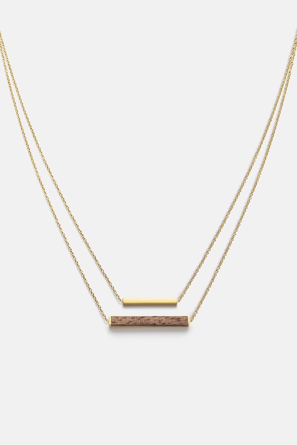 Kerbholz RECTANGLE NECKLACE Walnuss