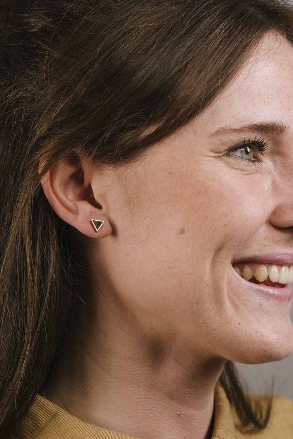 Kerbholz TRIANGLE EARRING Sandelholz
