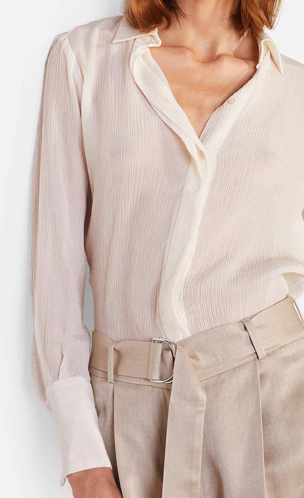 Kiefermann Antje Semitransparente Bluse Aus Crinkle-Ware