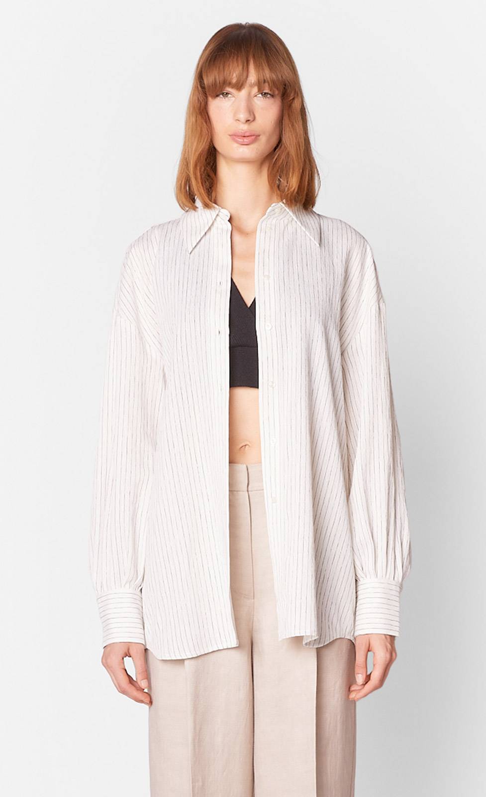 Kiefermann Cindy Gestreifte Longbluse in Crinkle-Optik