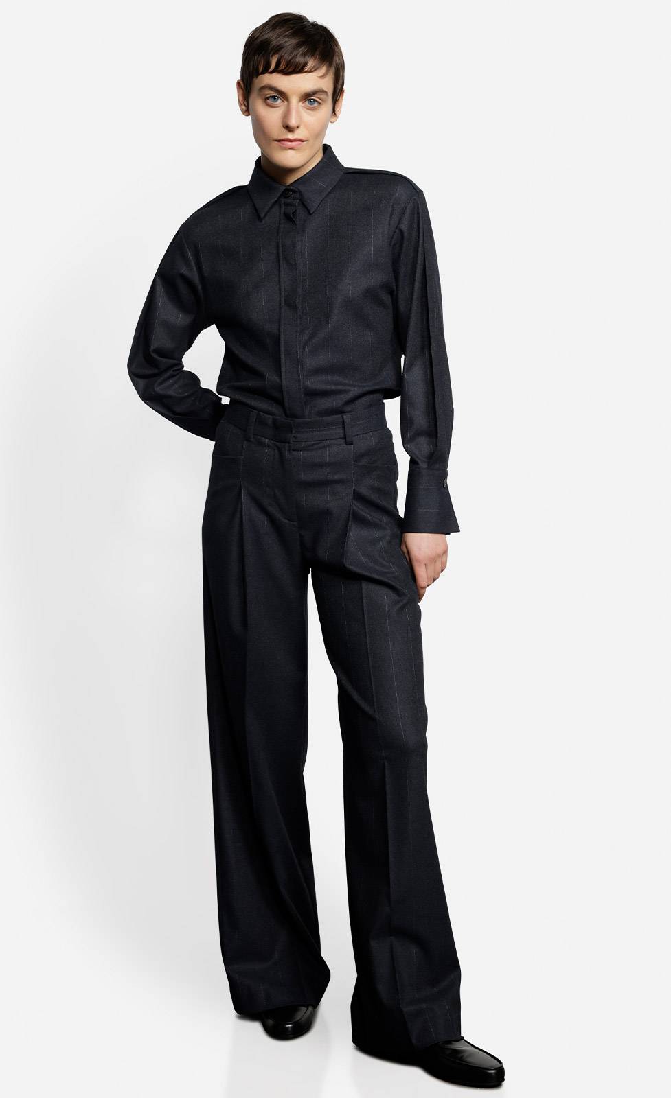 Kiefermann Jaline Weite Nadelstreifenhose Aus Flanell