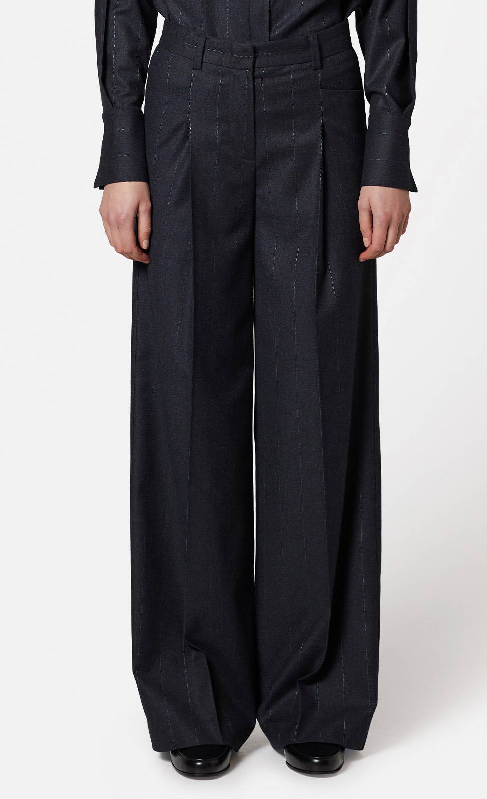 Kiefermann Jaline Weite Nadelstreifenhose Aus Flanell