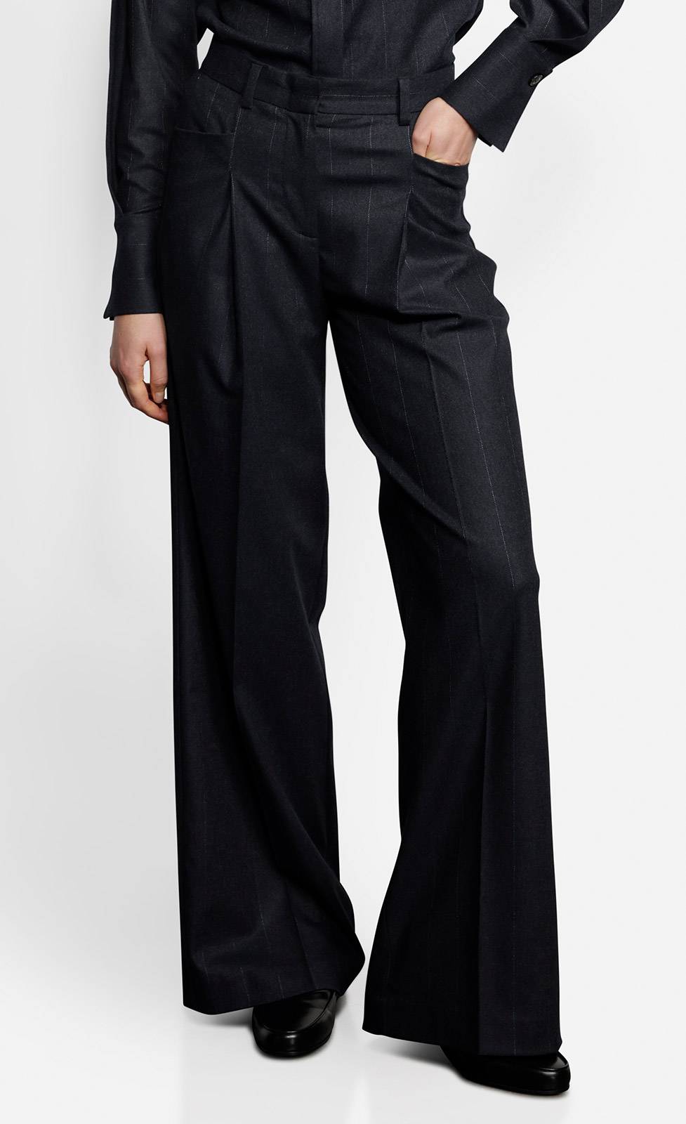 Kiefermann Jaline Weite Nadelstreifenhose Aus Flanell