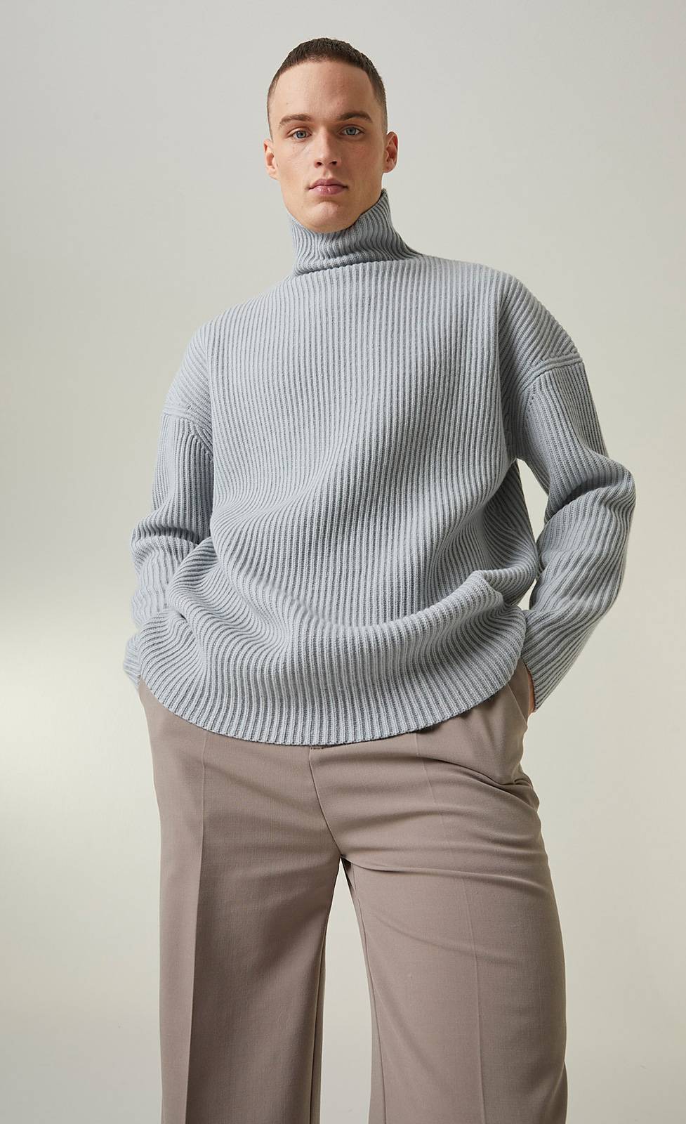 Kiefermann Kenneth Gerippter Rollkragen-Strickpullover