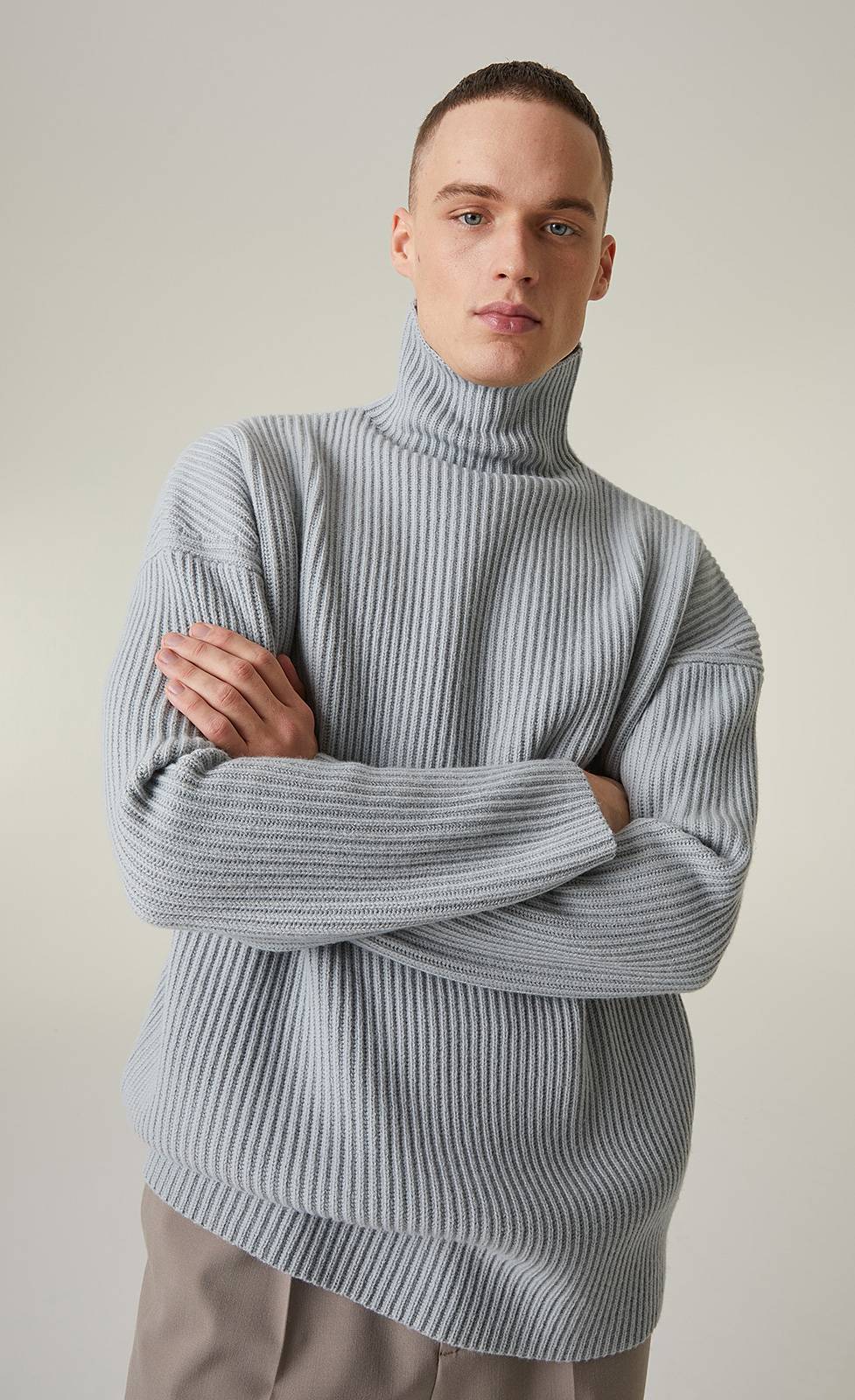 Kiefermann Kenneth Gerippter Rollkragen-Strickpullover