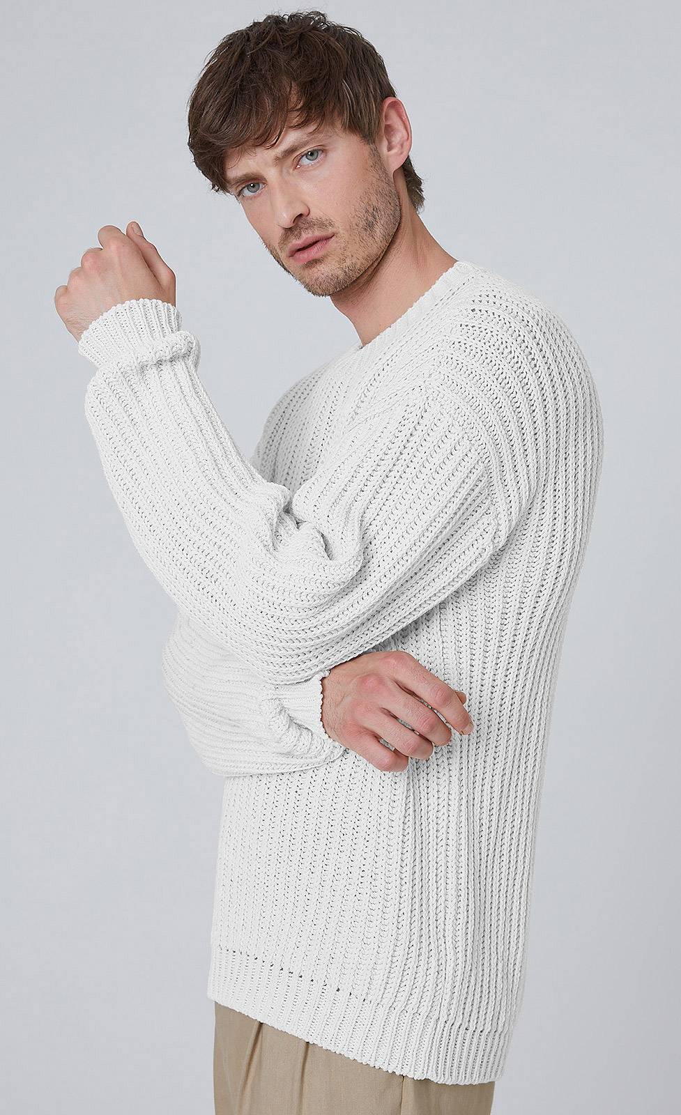 Kiefermann Elio Baumwolle-Leinen Strickpullover